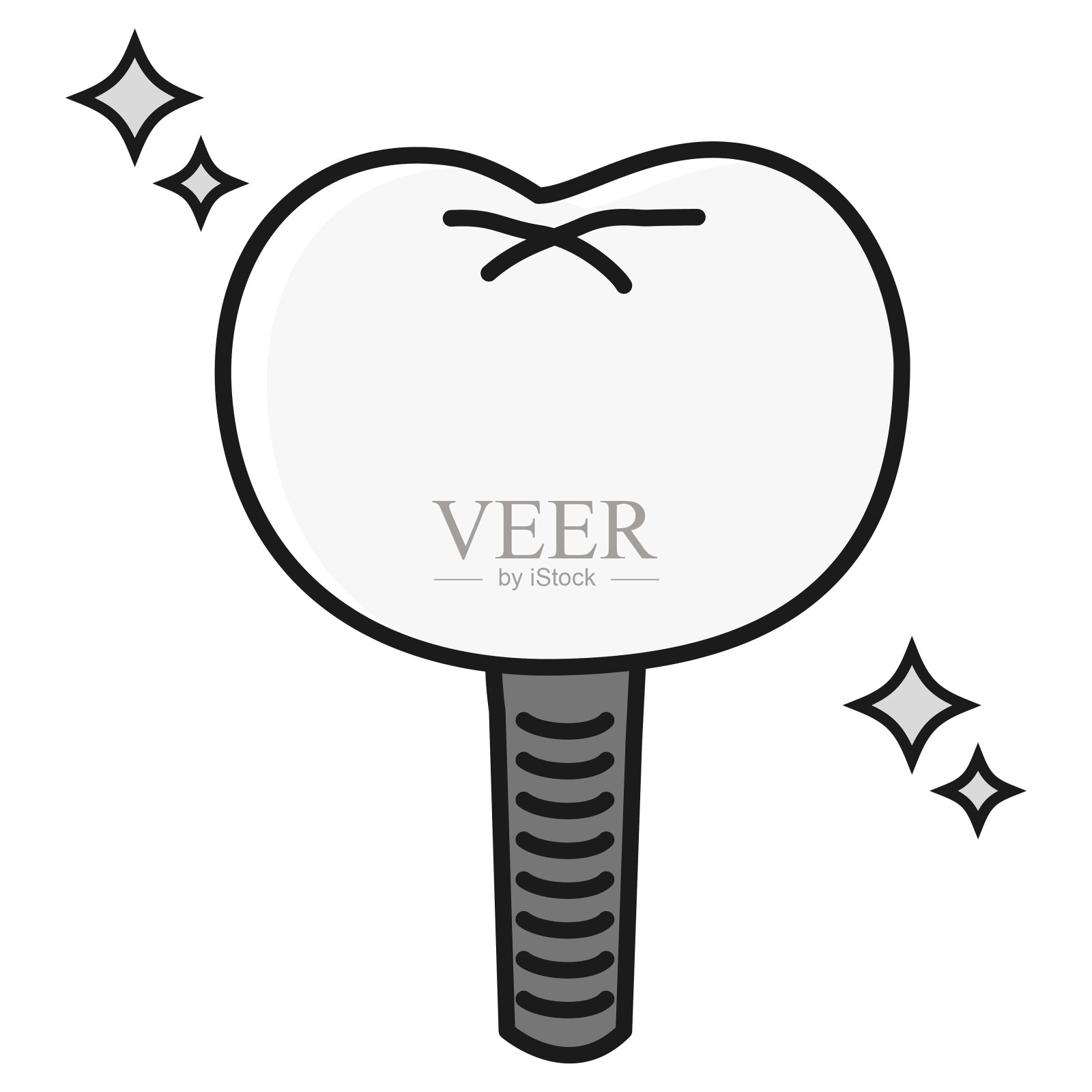 简单种植牙的图示插画图片素材