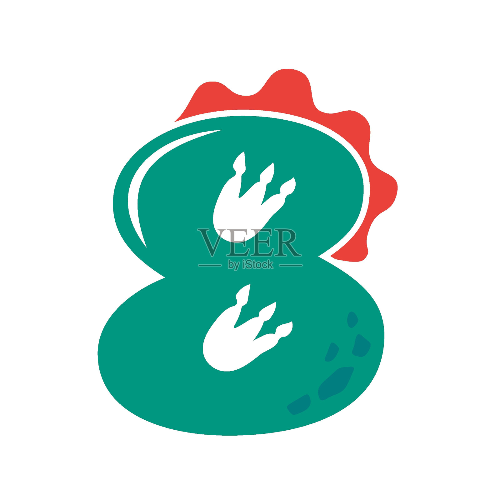 为孩子们设计的恐龙数字生日派对插画图片素材