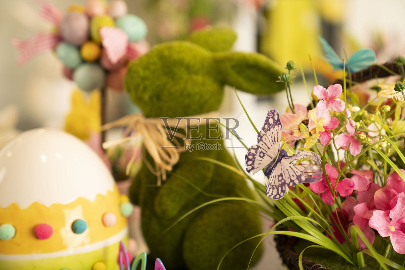 复活节主题。复活节装饰品。照片摄影图片