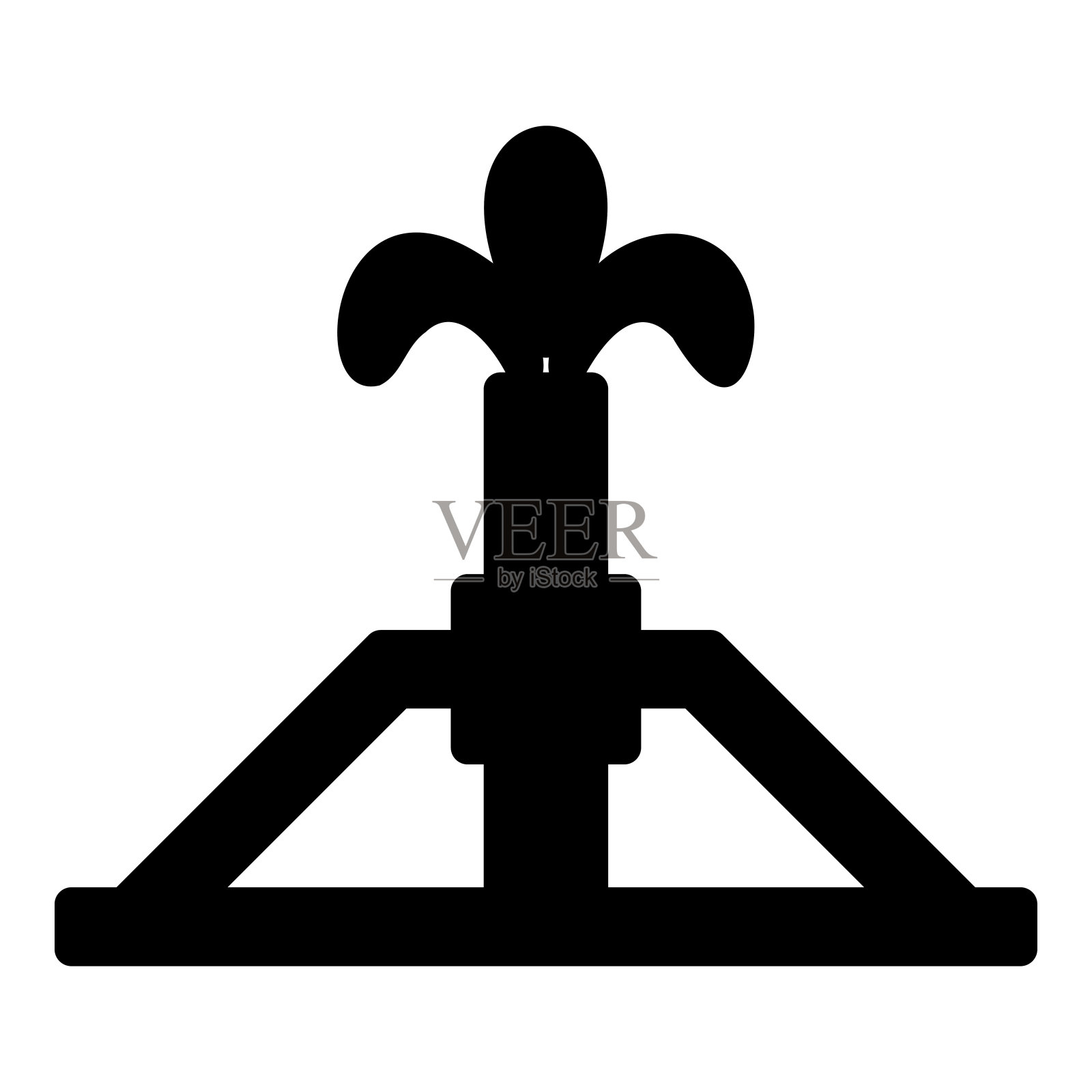 石油井架钻机喷油图标黑色矢量插图图像平面风格插画图片素材