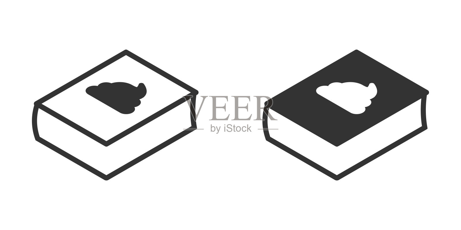 封面上有一堆垃圾的图书图标。糟糕的书籍图标。矢量插图。图标素材