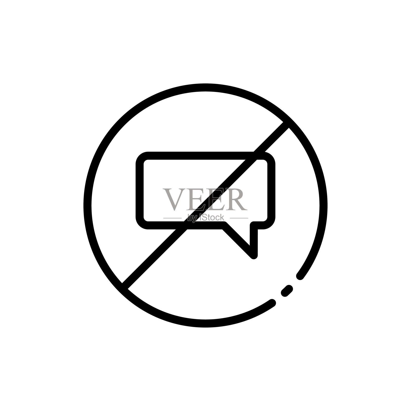 消息块。线路图标，消息块图标。向量插画图片素材