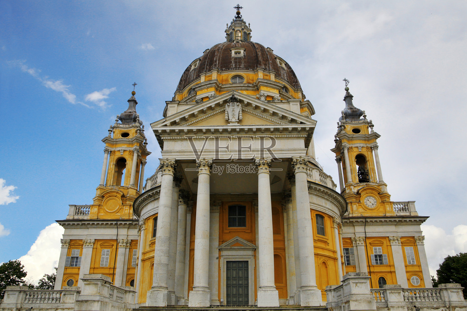 都灵，Superga的基督教大教堂照片摄影图片