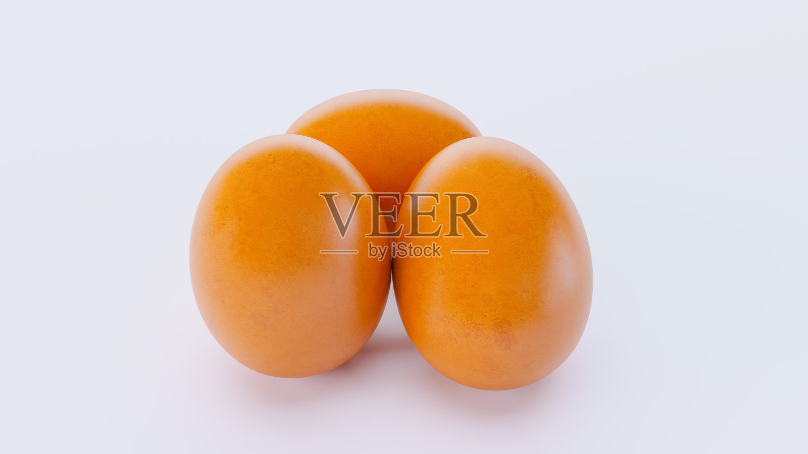 3个鸡蛋分离在白色背景上照片摄影图片