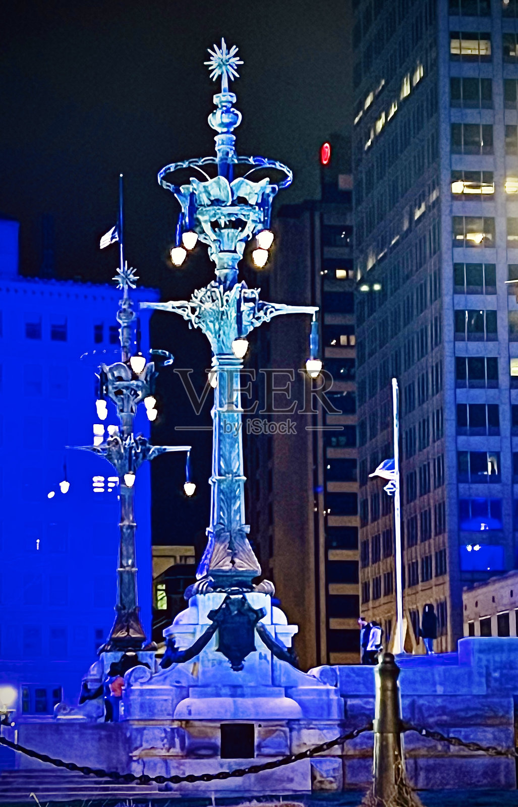 圆形中心纪念堂的古董灯具照片摄影图片