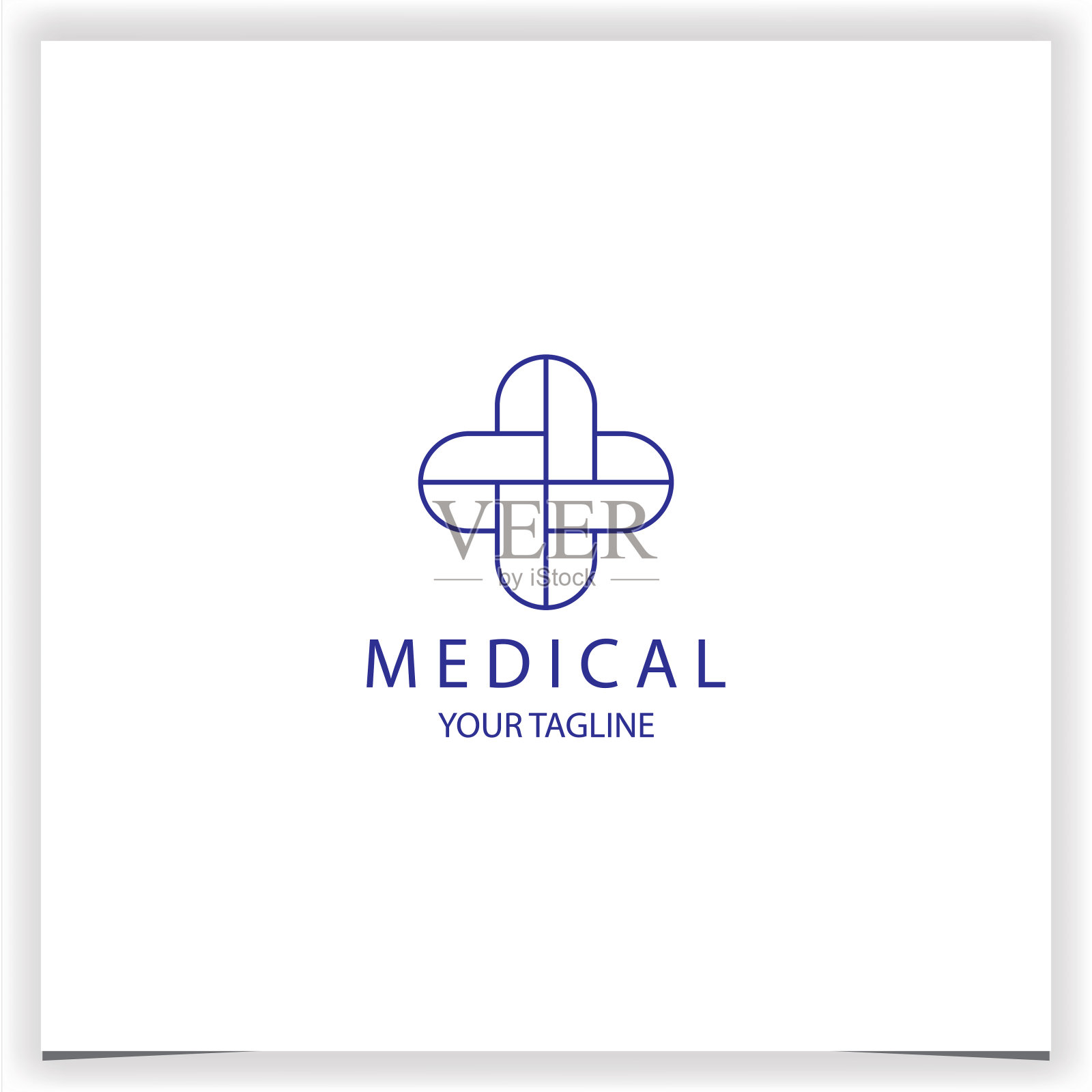 现代轮廓健康和交叉溢价优雅模板矢量eps 10插画图片素材