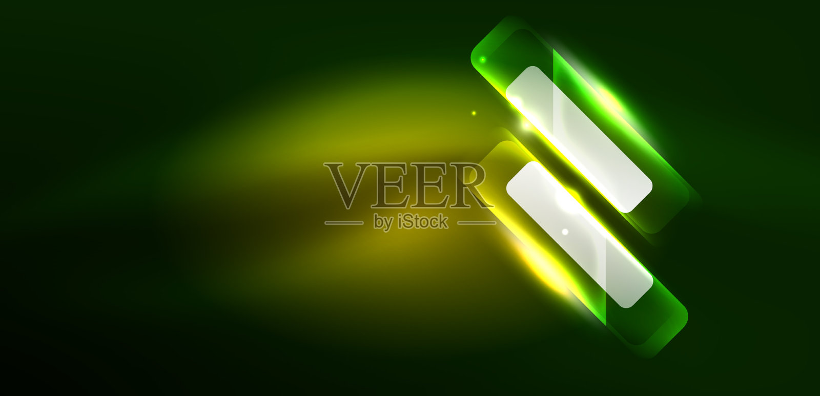 霓虹灯闪烁的科技线和高科技箭头插画图片素材