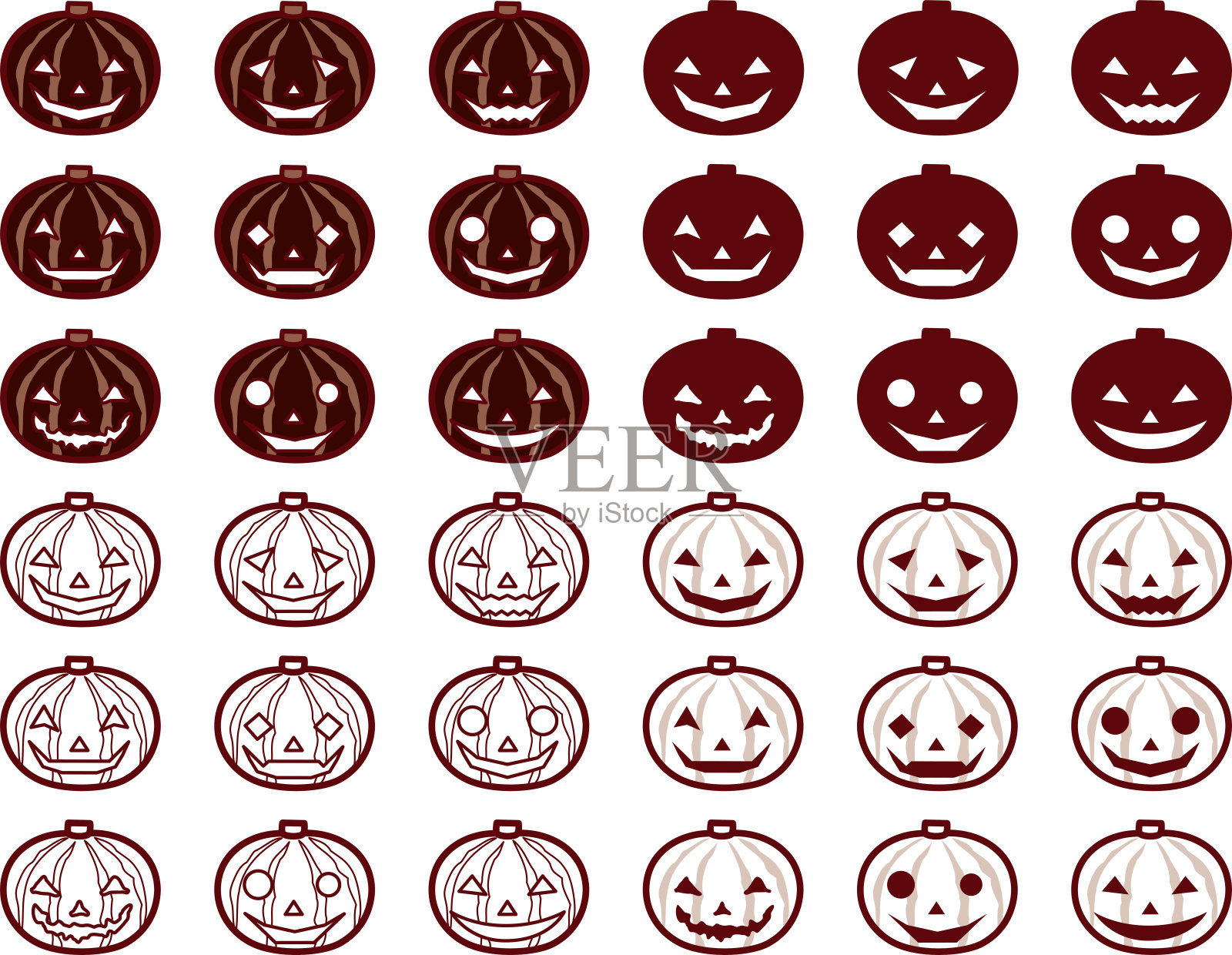 南瓜脸L插画图片素材