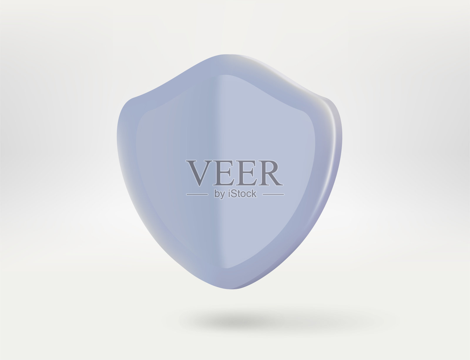 带红色心形标志的金属盾牌。三维矢量插图插画图片素材