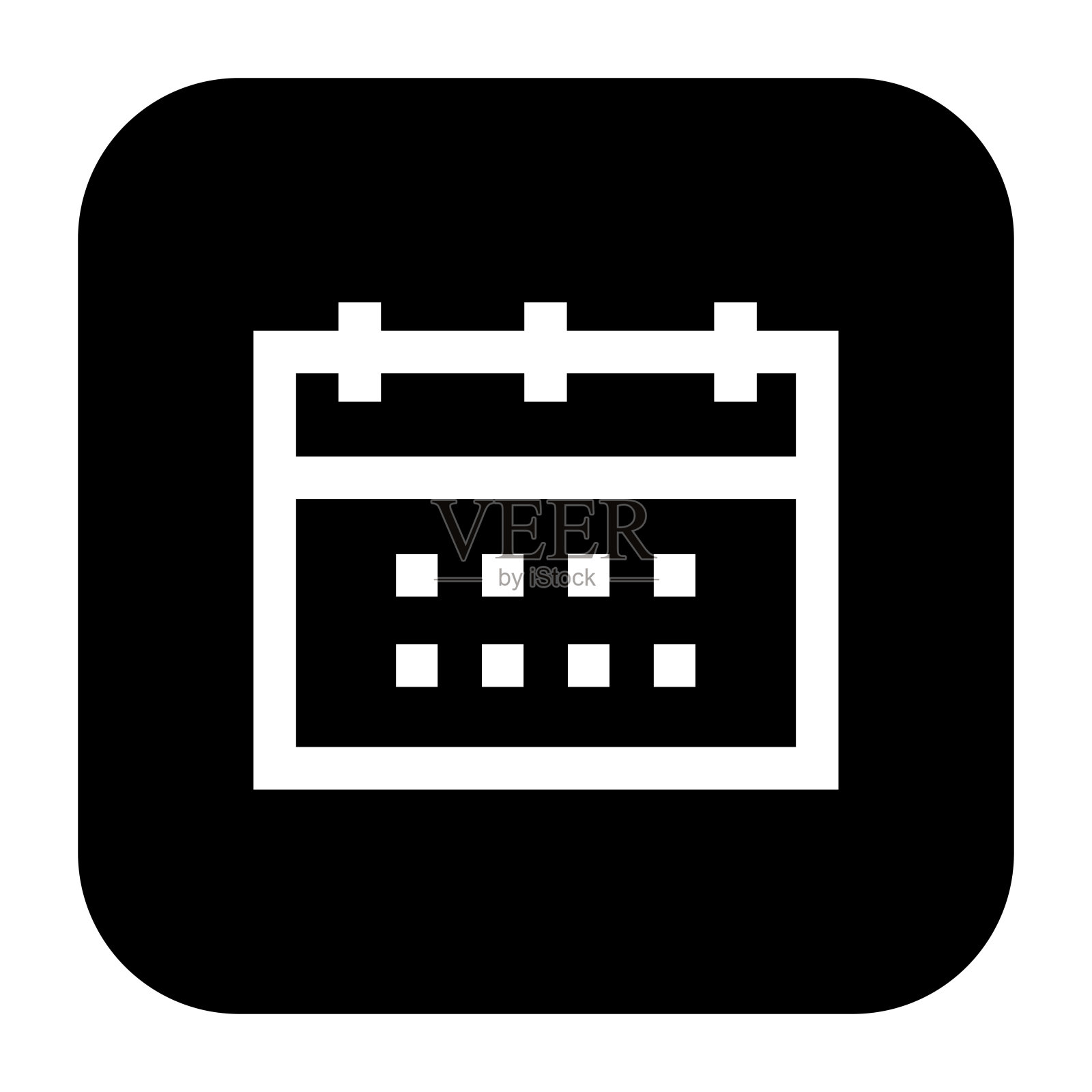 日历线轮廓图标。图标素材