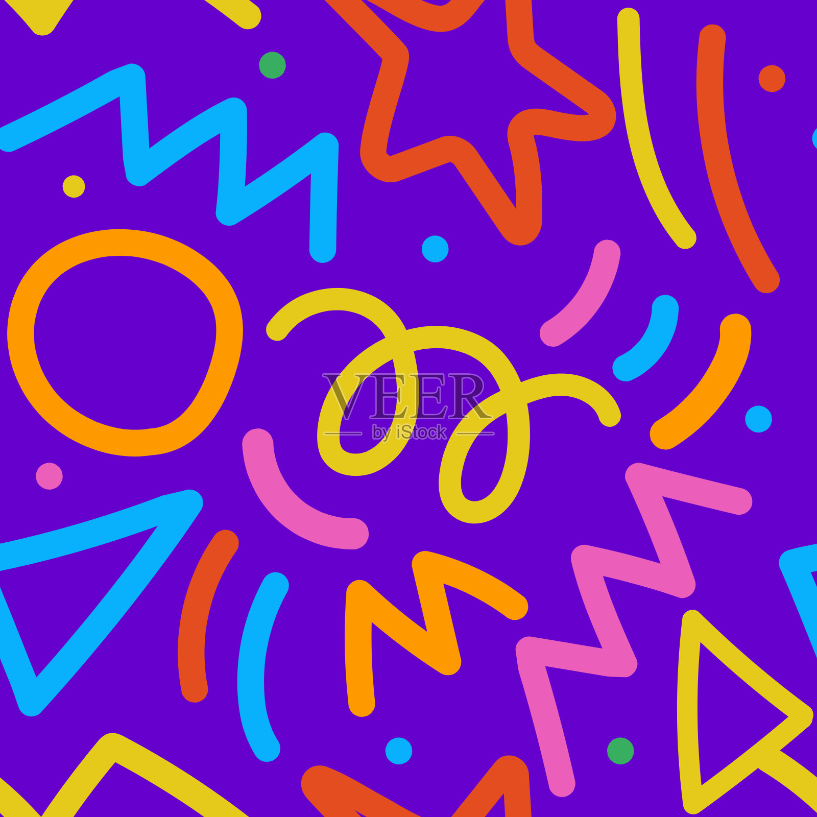 波浪的形状和旋转的笔触插画图片素材