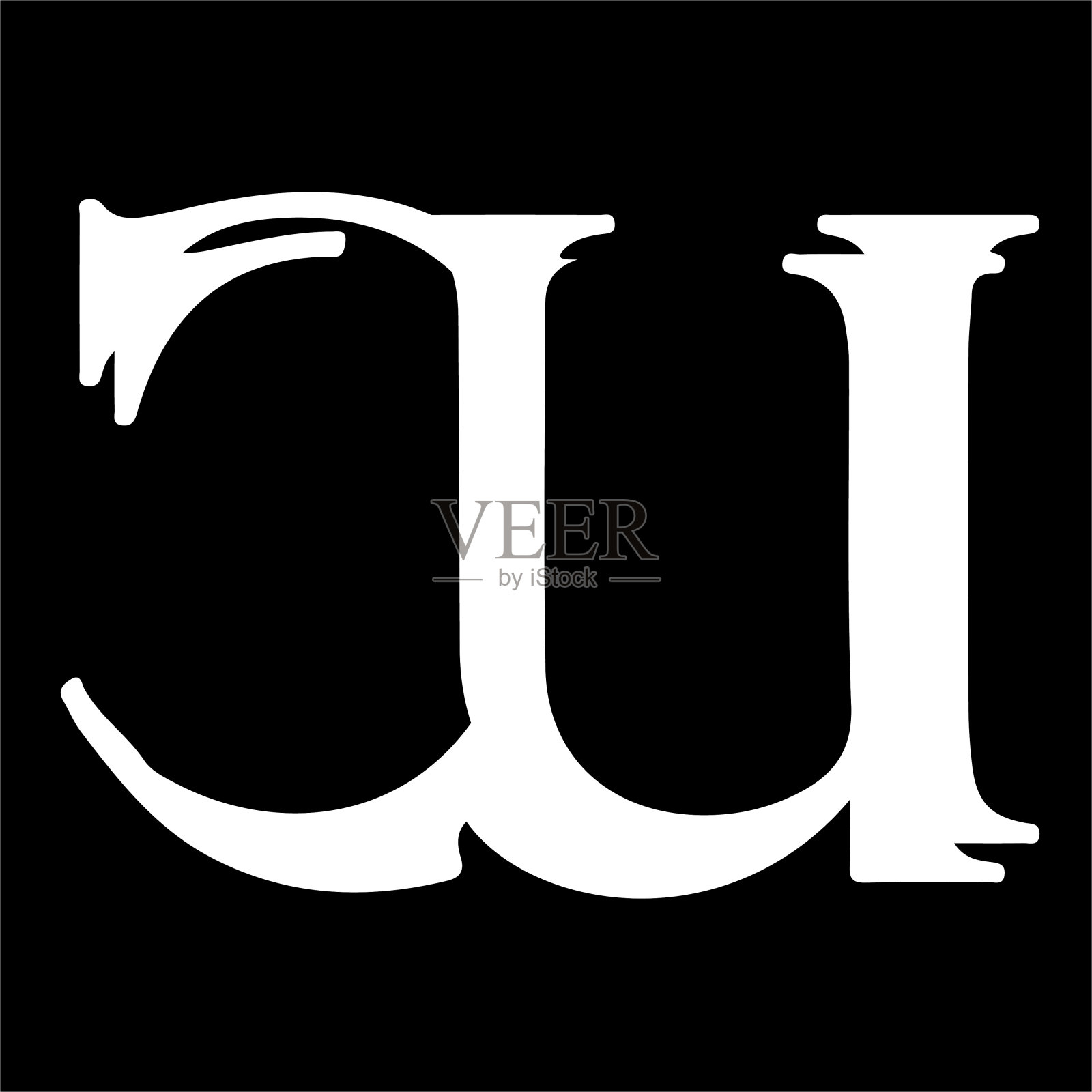 初始CU或UC设计图标模板图标素材