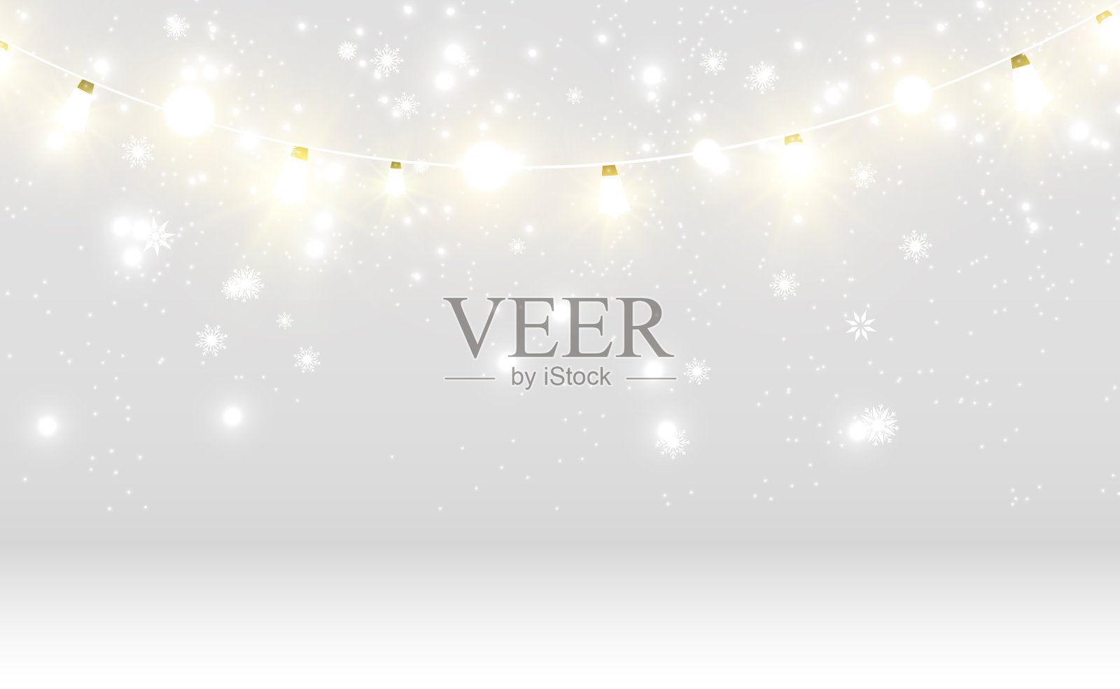 圣诞明亮，美丽的彩灯，设计元素。为圣诞贺卡设计的发光灯。花环，圣诞节的装饰物。插画图片素材