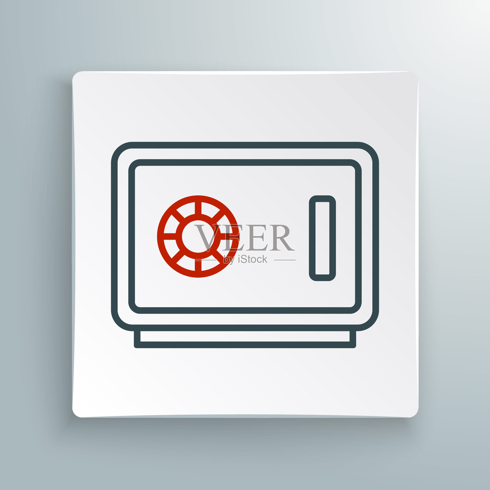 线条安全图标隔离在白色背景上。这扇门用密码锁锁住了银行金库。可靠的数据保护。彩色轮廓概念。向量图标素材