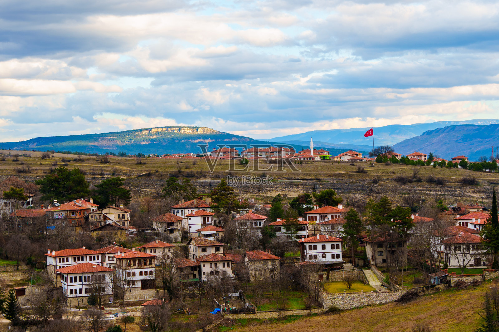 番红花城，土耳其，Safranbolu，晴天，建筑群照片摄影图片