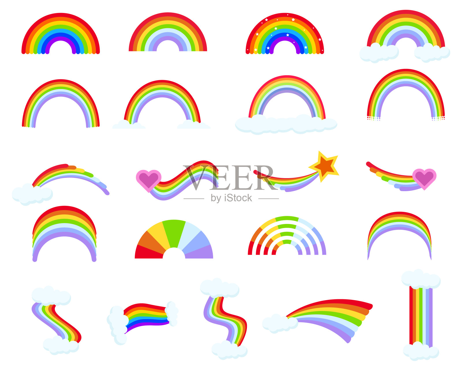 Cartoon_rainbow_collection插画图片素材