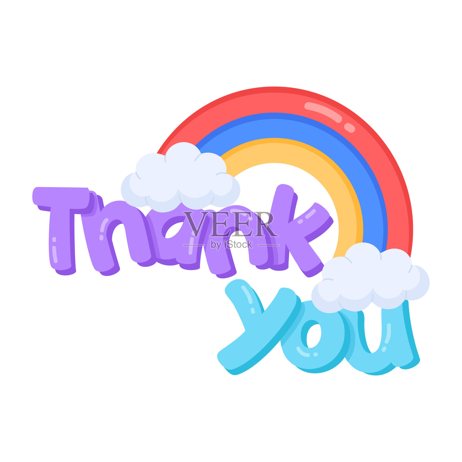 天空的彩虹插画图片素材