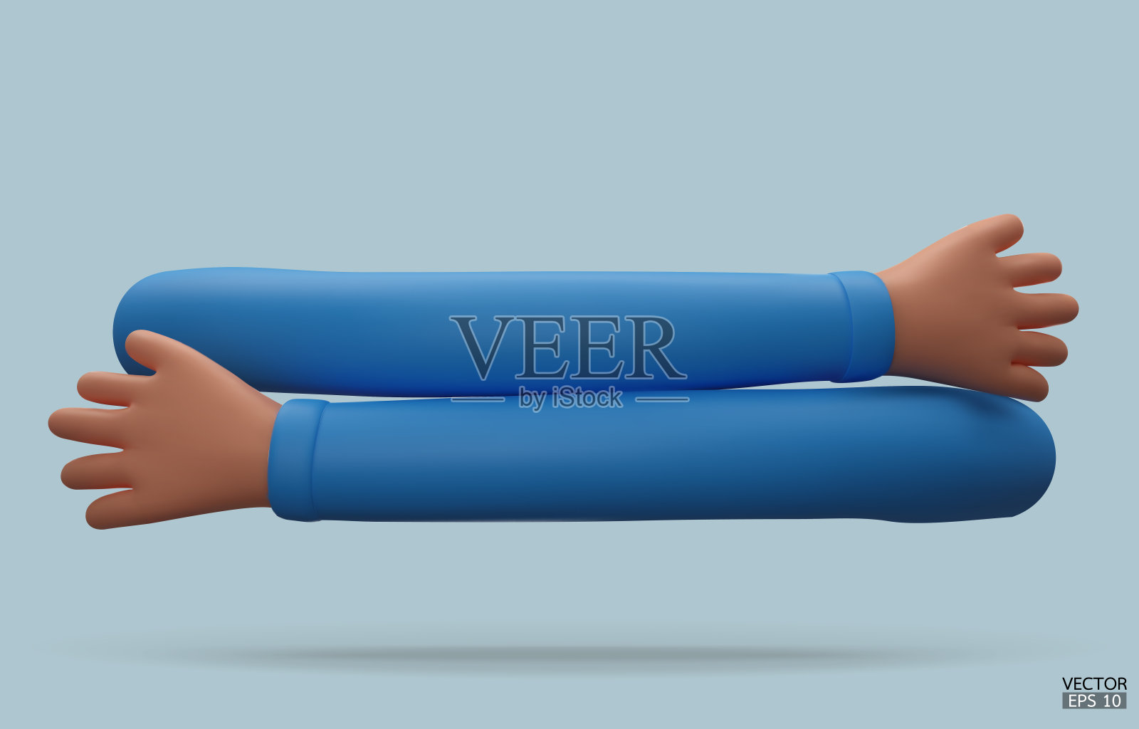 简单的3D拥抱手。手臂拥抱，拥抱图标矢量标志设计模板卡片，爱和快乐的情人节概念。三维矢量插图。插画图片素材