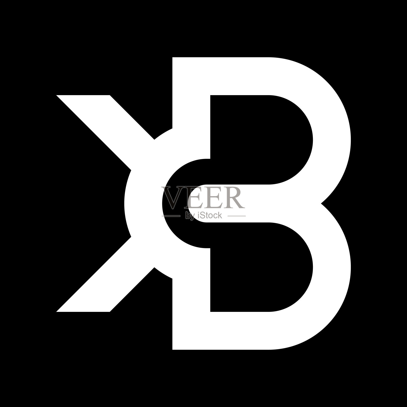 最小XB标志。图标的BX信在豪华的背景。基于XB字母缩写的标志思想。专业品种字母符号和BX标志背景。插画图片素材