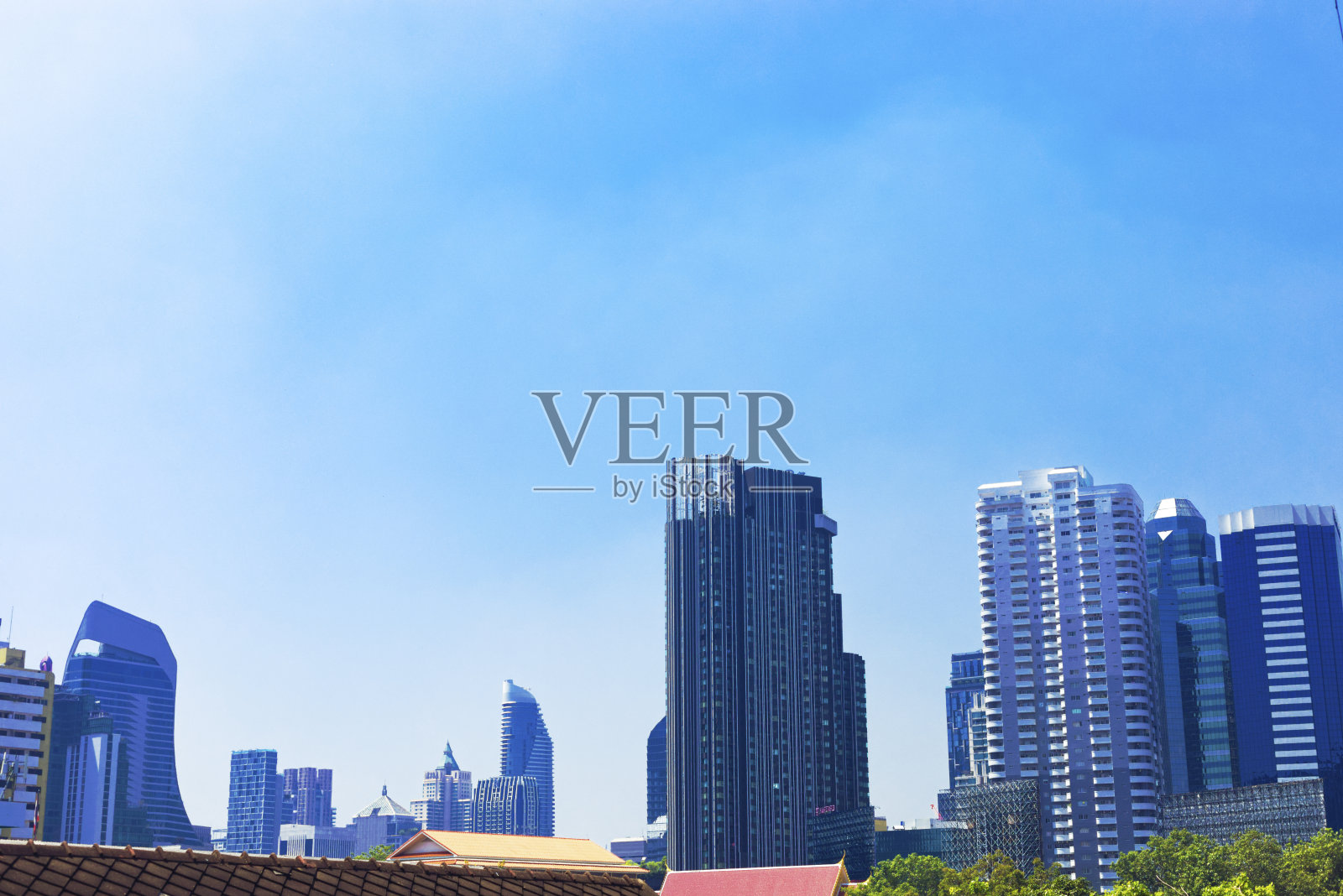 曼谷巴吞湾天际线全景照片摄影图片