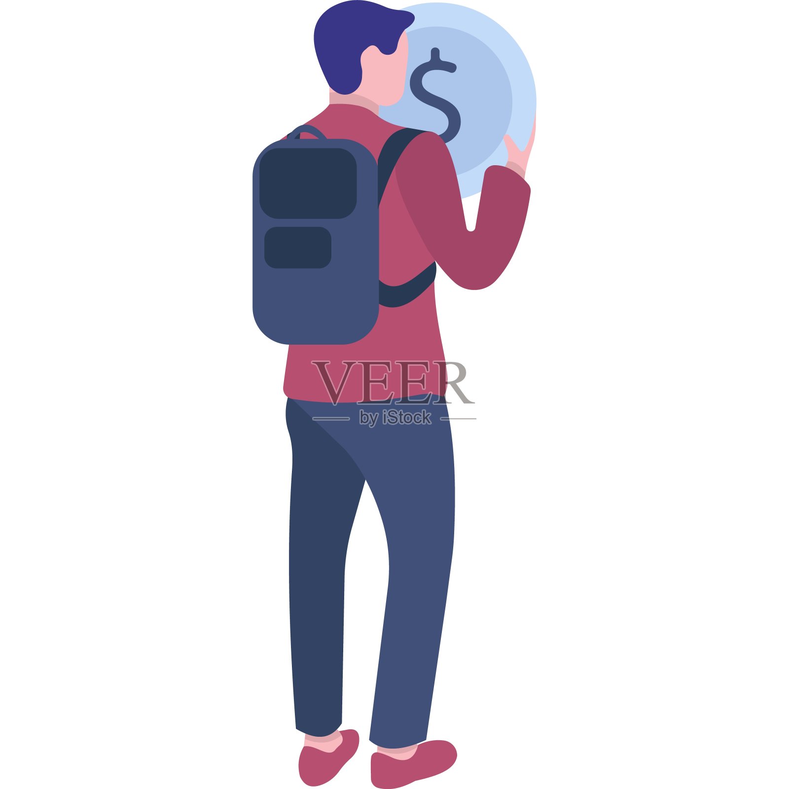 矢量人捧钱币，投资偶像插画图片素材