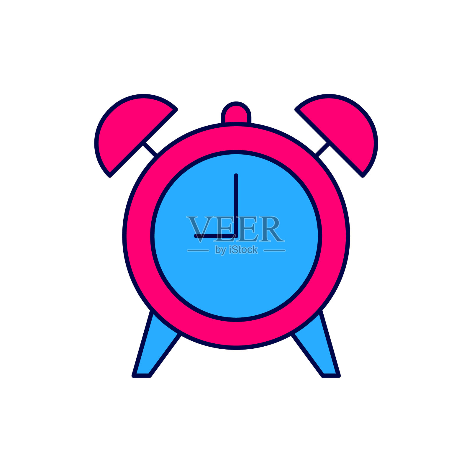 白色背景上隔离的闹钟图标。醒来，起床的概念。时间信号。向量插画图片素材