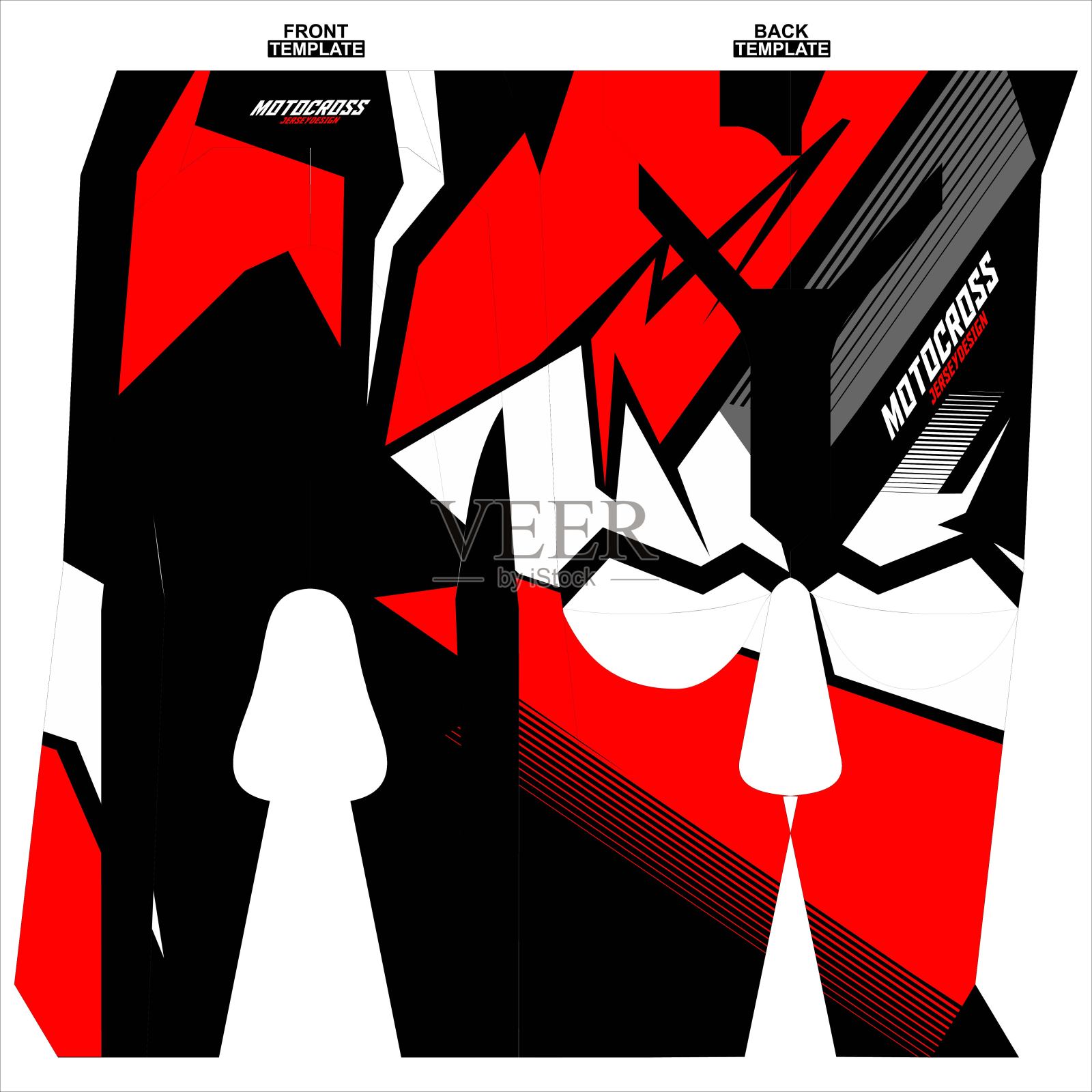 可打印升华摩托车越野裤设计插画图片素材