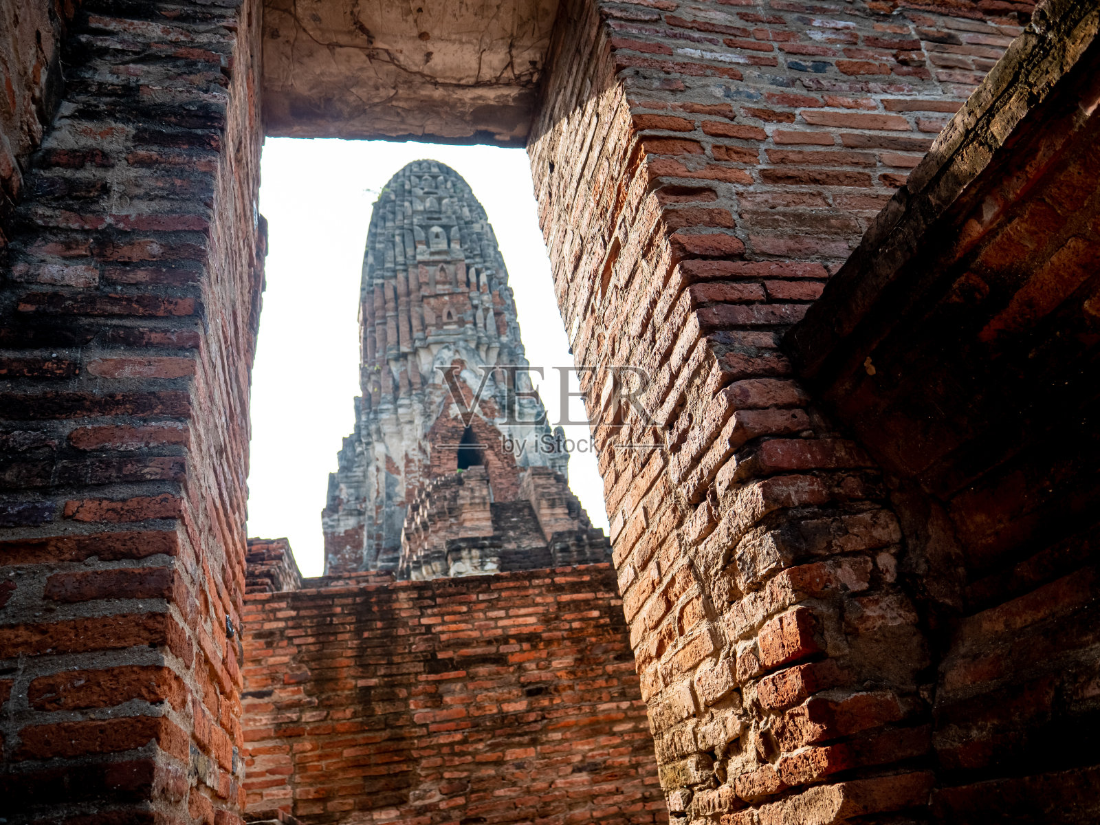 Chaiwatthanaram寺，大城府历史公园的一座佛教寺庙照片摄影图片