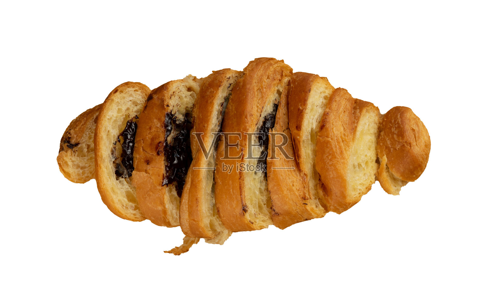 早餐是美味的面包和巧克力片照片摄影图片