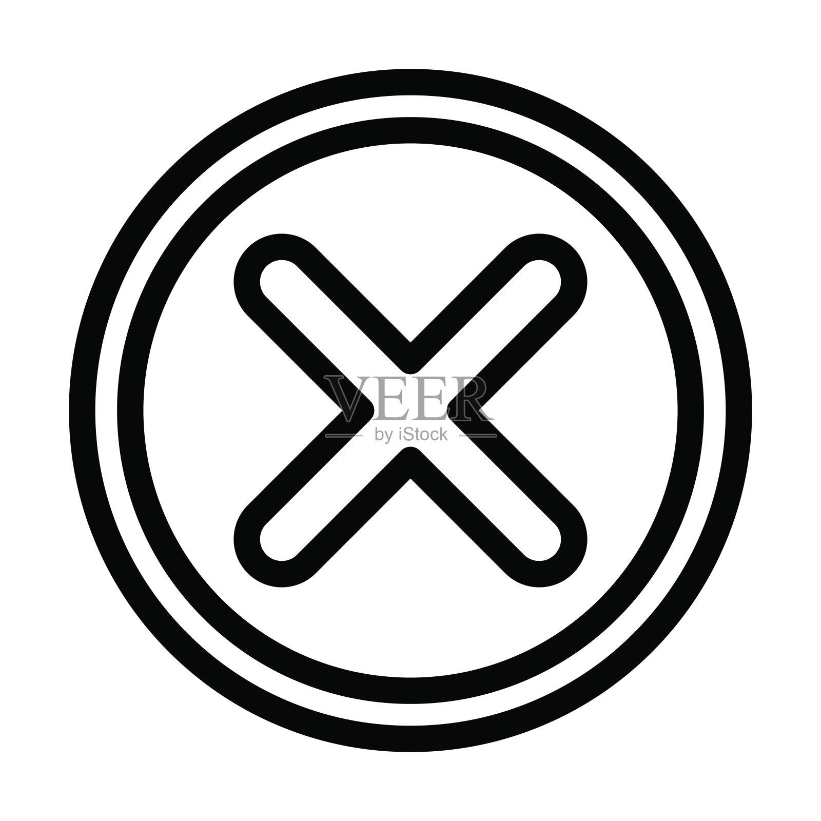 关闭矢量粗线图标为个人和商业用途。插画图片素材