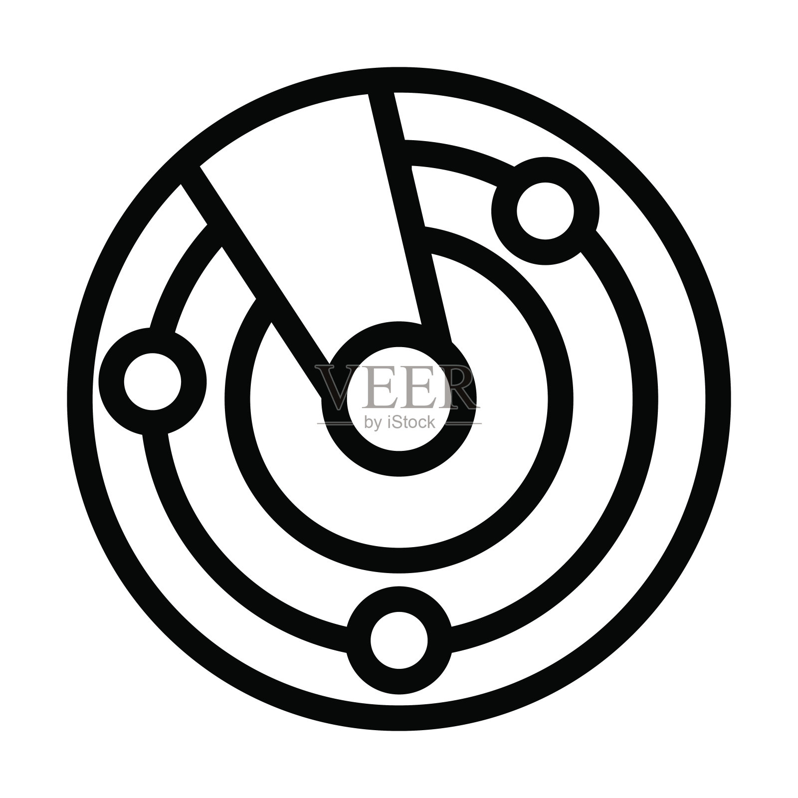 雷达矢量粗线图标为个人和商业用途。插画图片素材