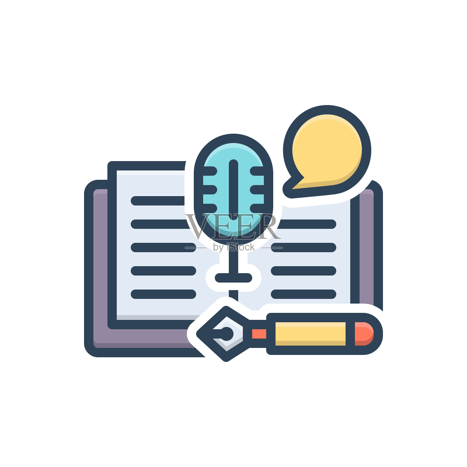 叙述迈克插画图片素材