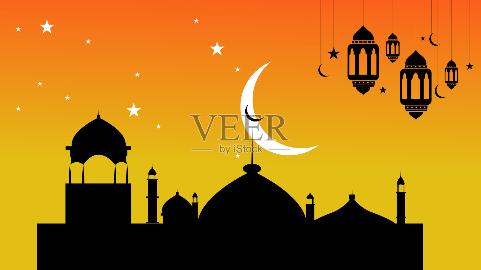 精美的伊斯兰贺卡插画背景插画图片素材