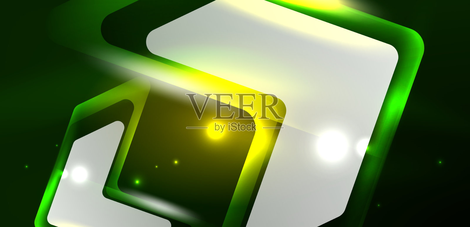 霓虹灯闪烁的科技线和高科技箭头插画图片素材