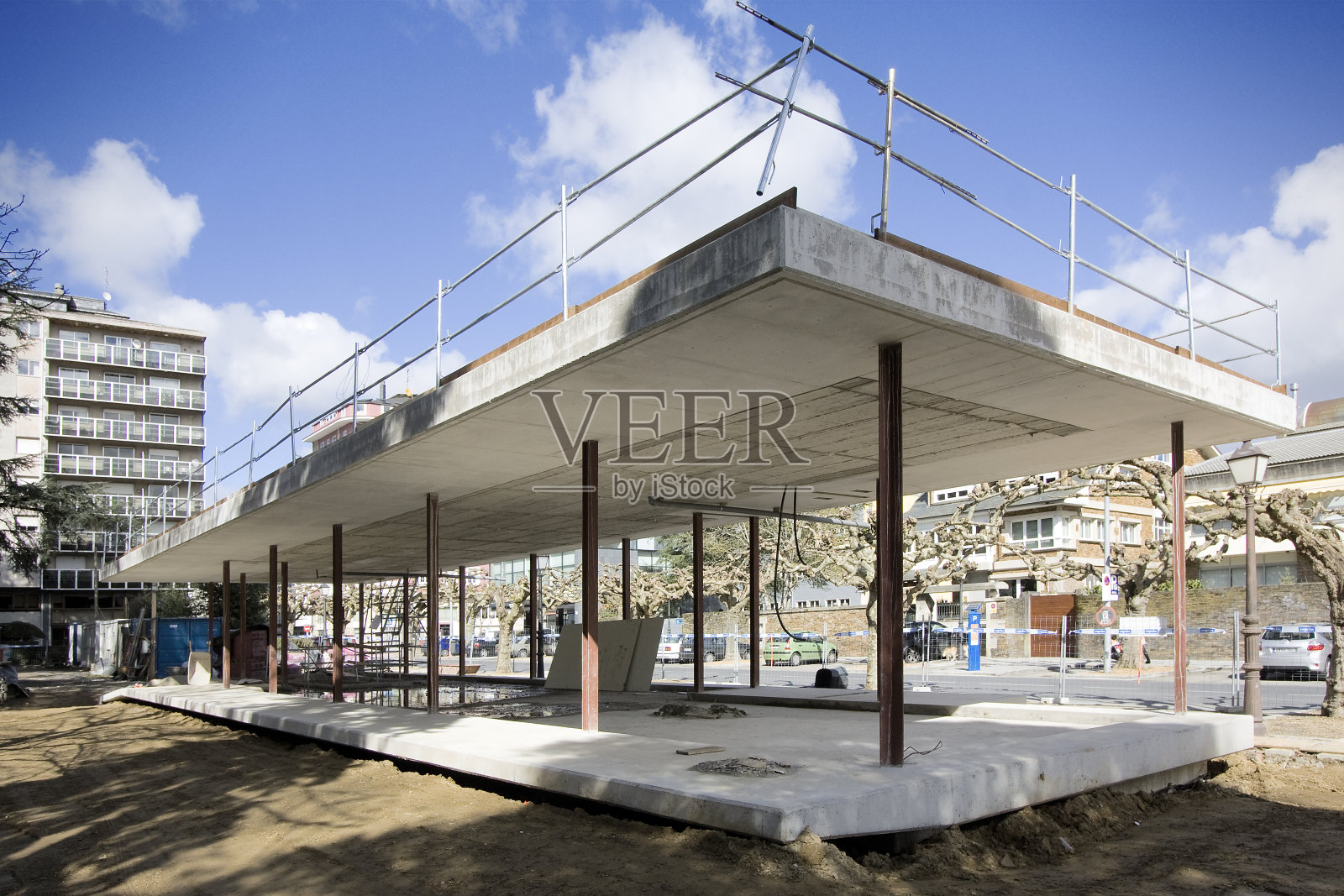 混凝土建筑施工现场照片摄影图片