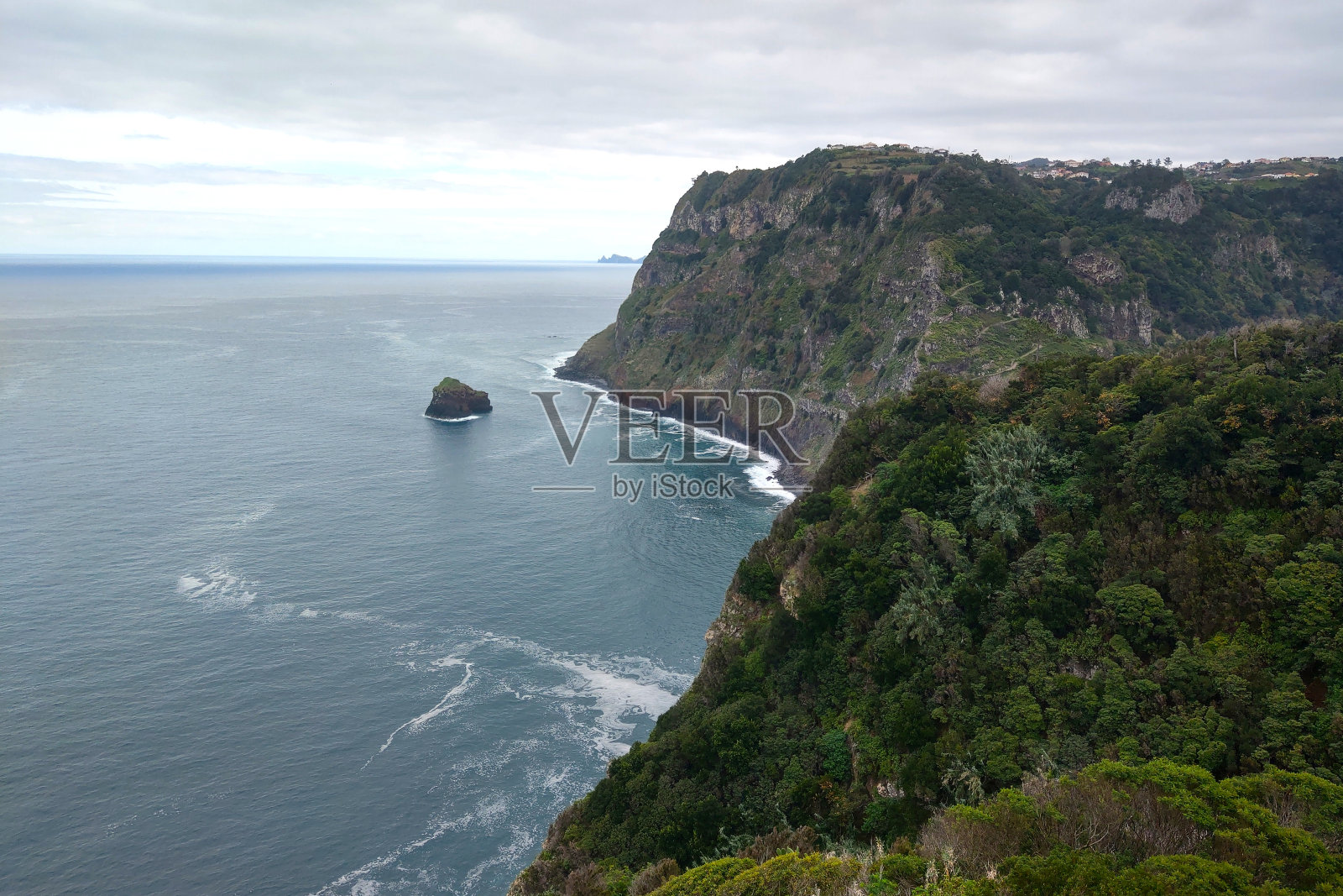 绿色的马德拉岛。从上面看。照片摄影图片