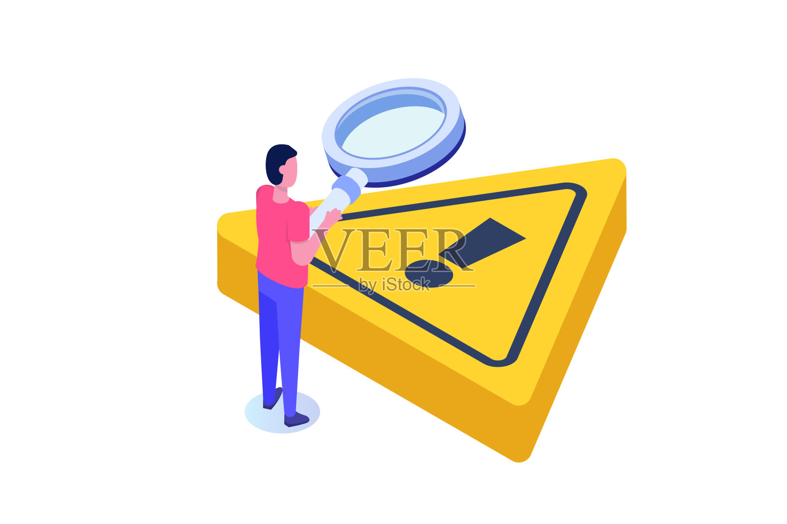 识别问题，风险分析，克服或解决问题的方法概念。矢量插图。插画图片素材