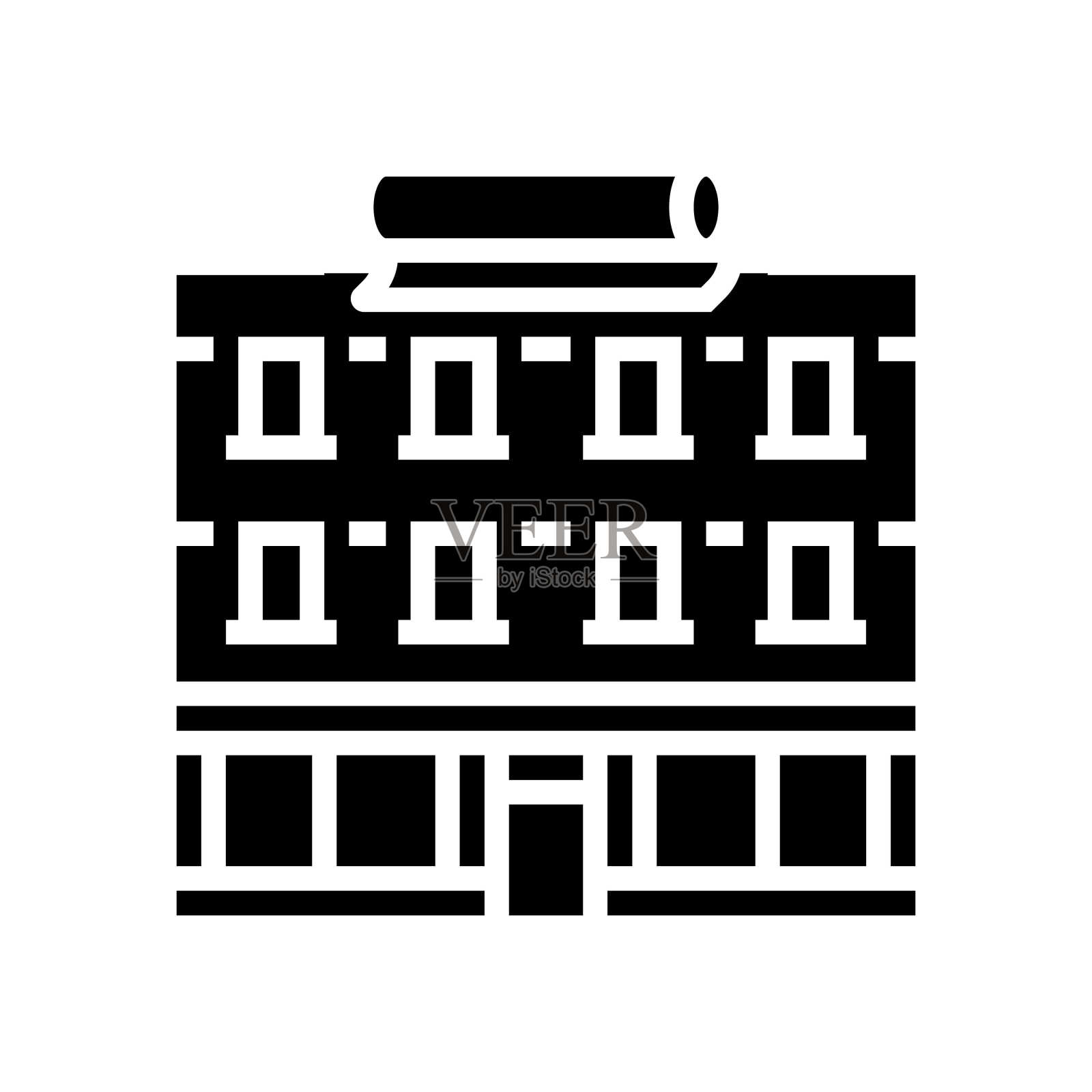 窗帘店象形文字图标矢量插图图标素材