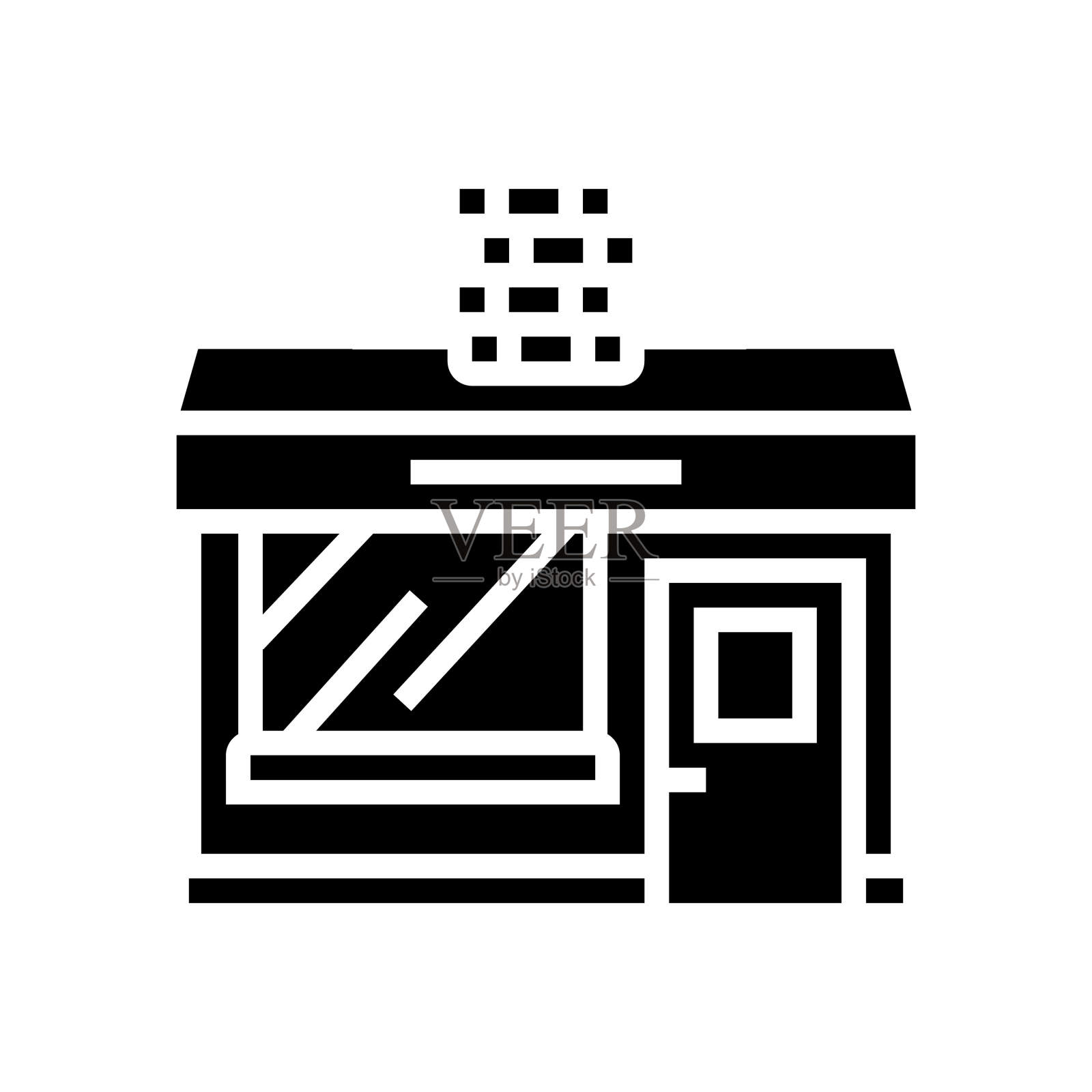 芯片店字形图标矢量插图插画图片素材