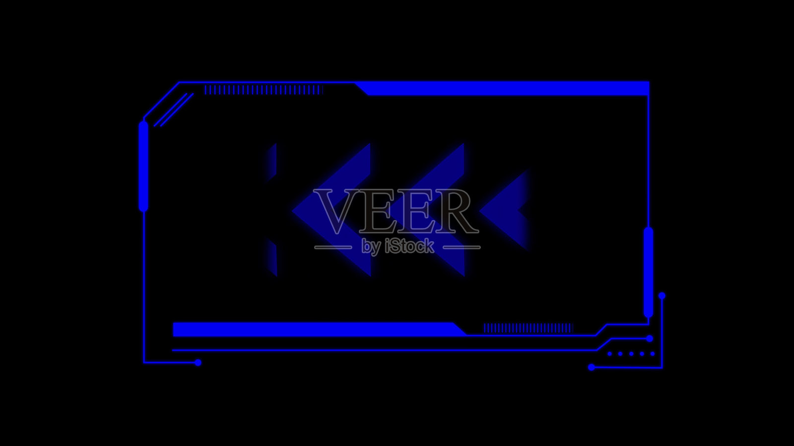 电路板背景上闪烁方向箭头的警告信息插画图片素材