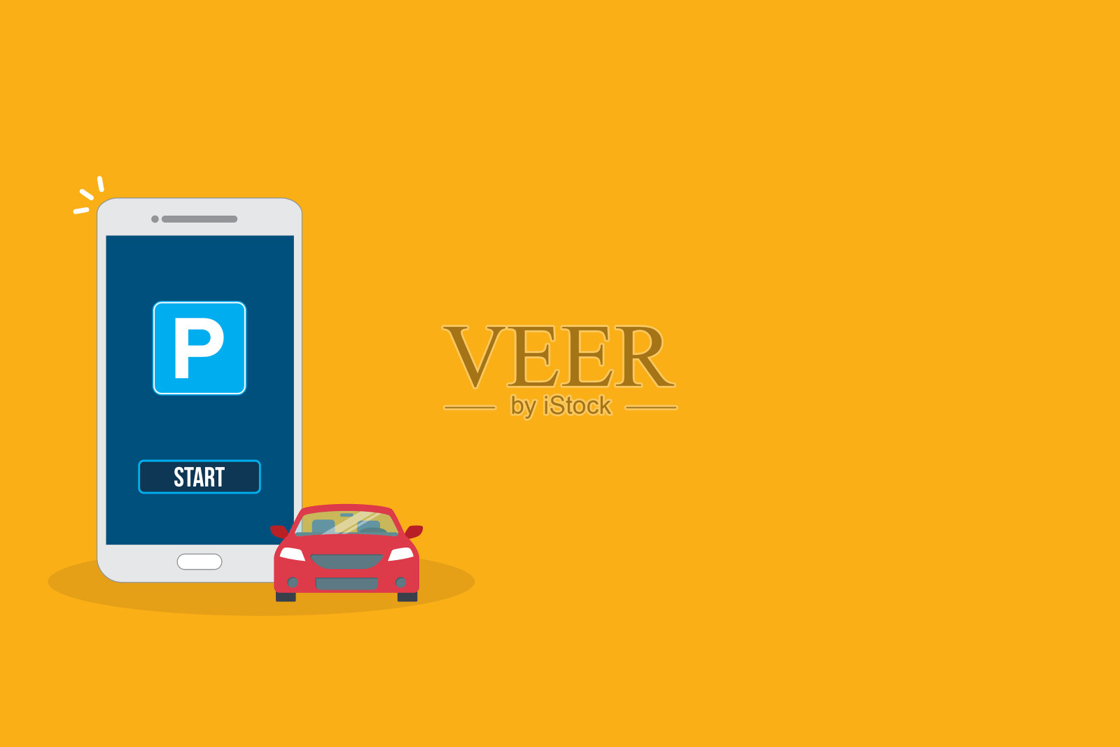 停车手机app插画图片素材