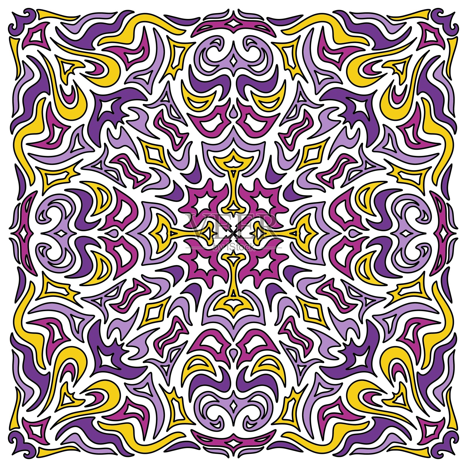 方形图案来自抽象设计元素，数字艺术插画图片素材