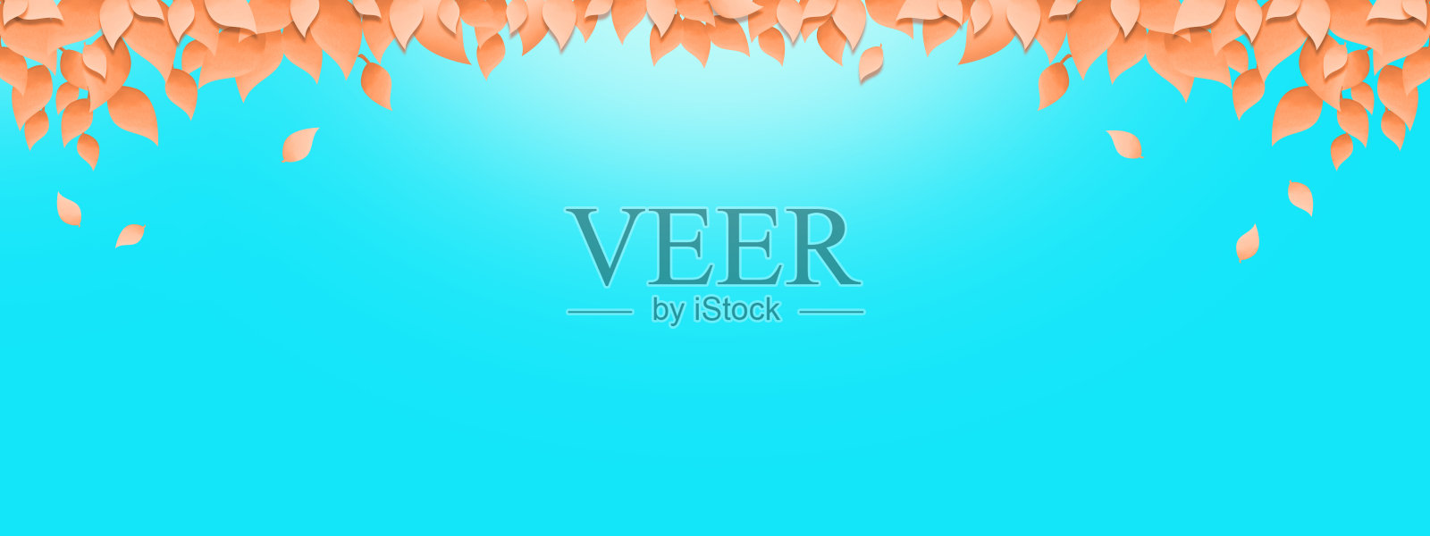 树叶和蓝天的背景插图，图像的季节插画图片素材