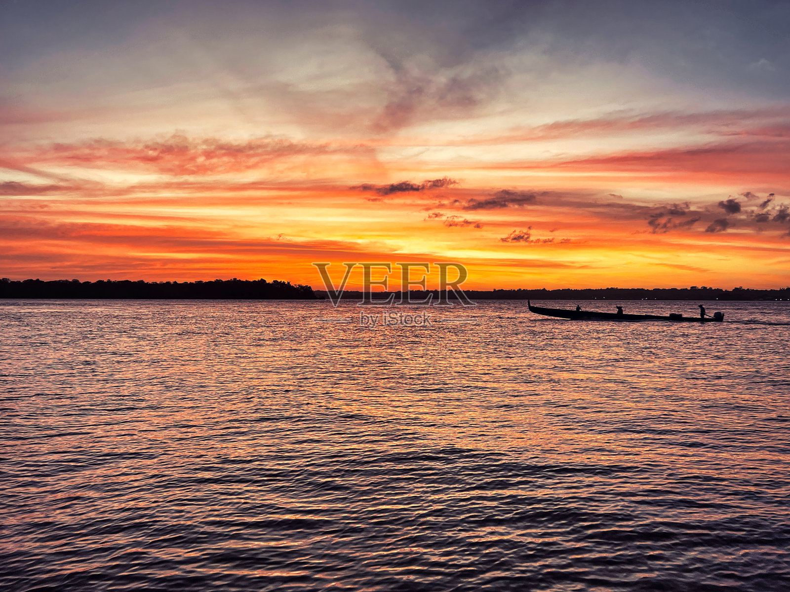 加勒比海的日落照片摄影图片