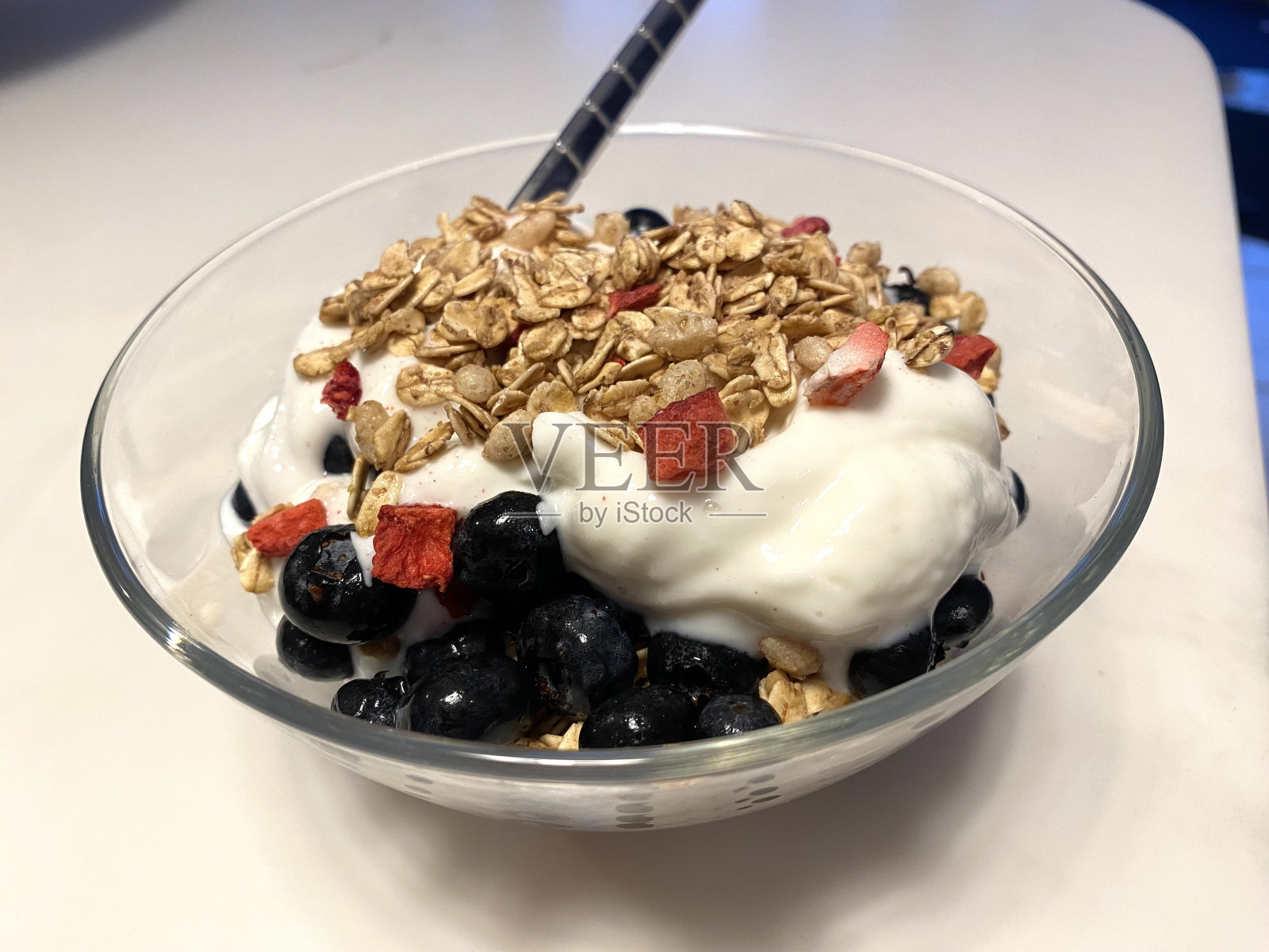 酸奶麦片冻糕照片摄影图片