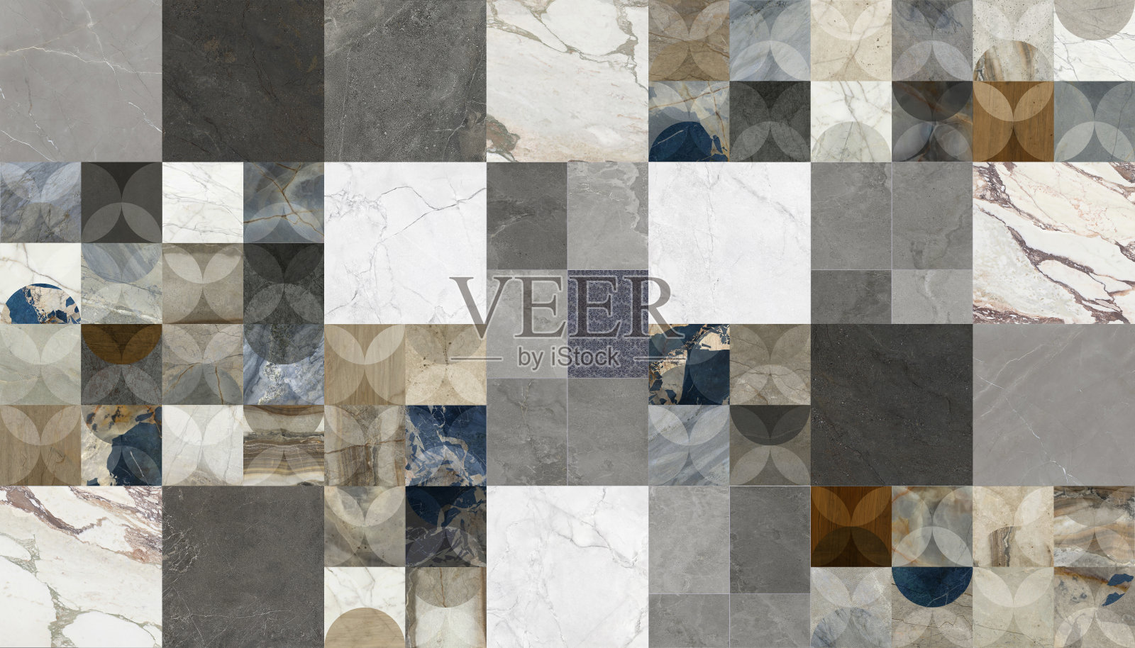 背景是由不同的纹理和颜色制成的抽象马赛克拼接照片摄影图片