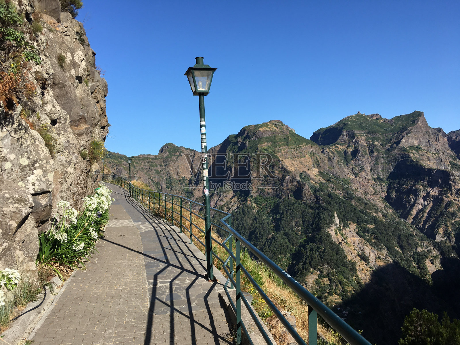 马德拉岛一条通往山上的步道照片摄影图片