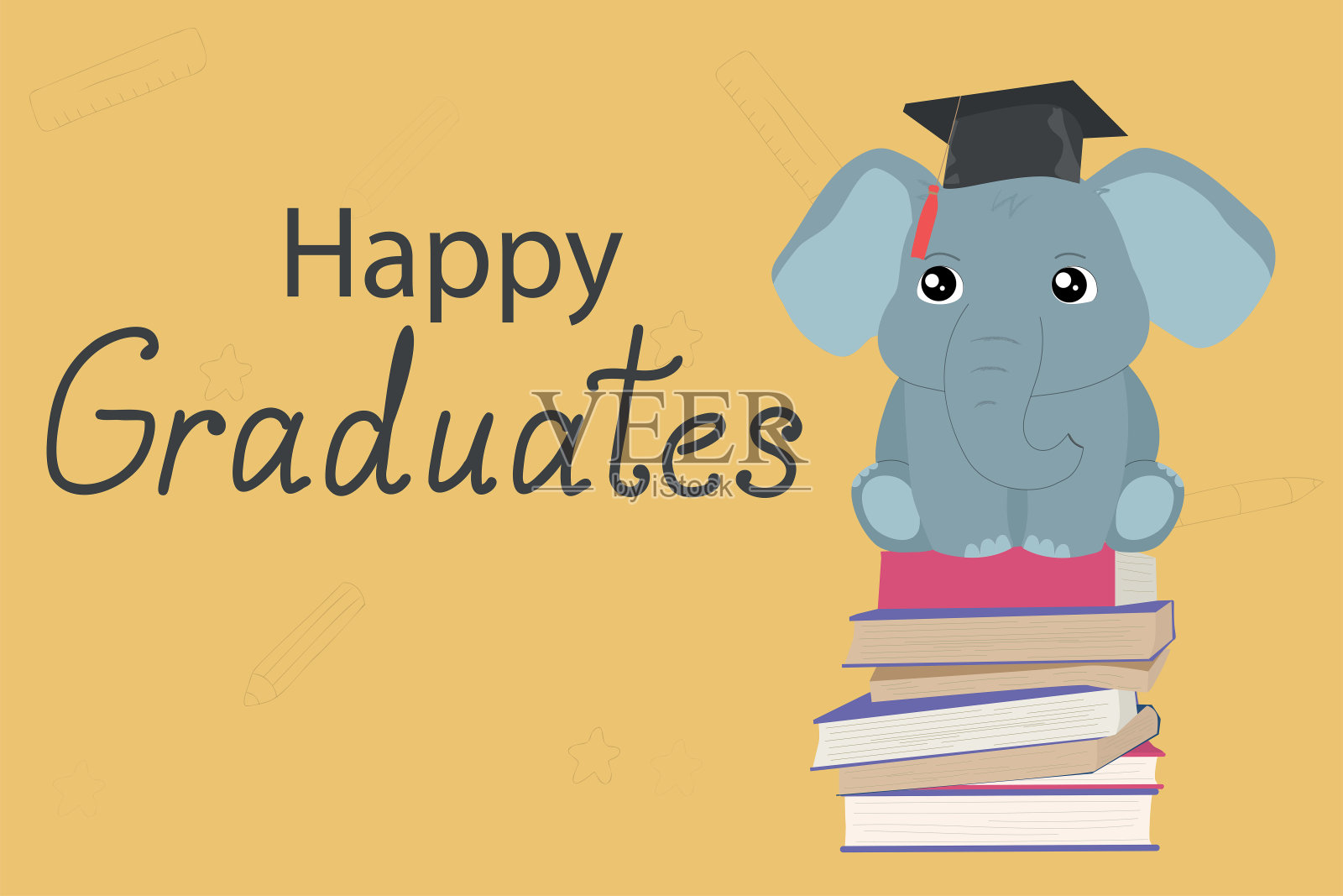 毕业贺卡插画图片素材