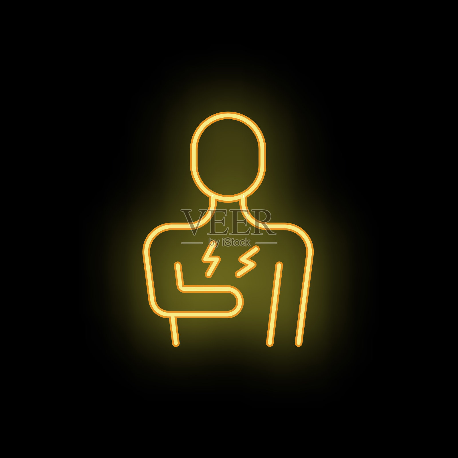 医院病人霓虹灯图标插画图片素材