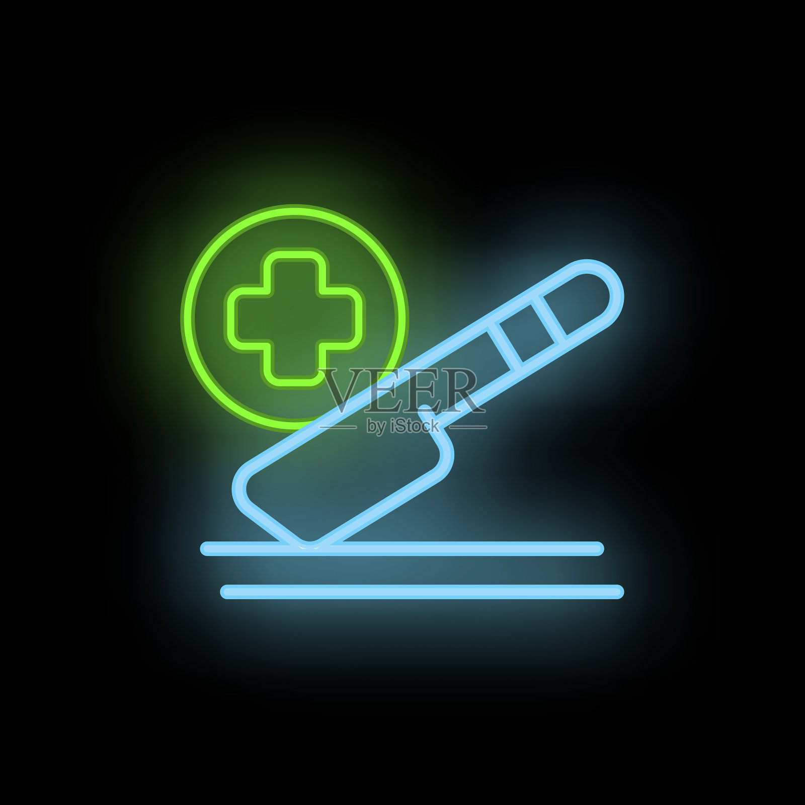 手术手术刀图标霓虹插画图片素材